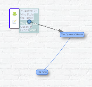 Netzwerk zwischen Textelementen im Tab 'Übersicht'